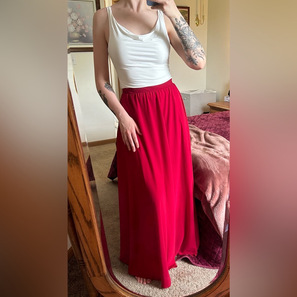 NWT red maxi skirt